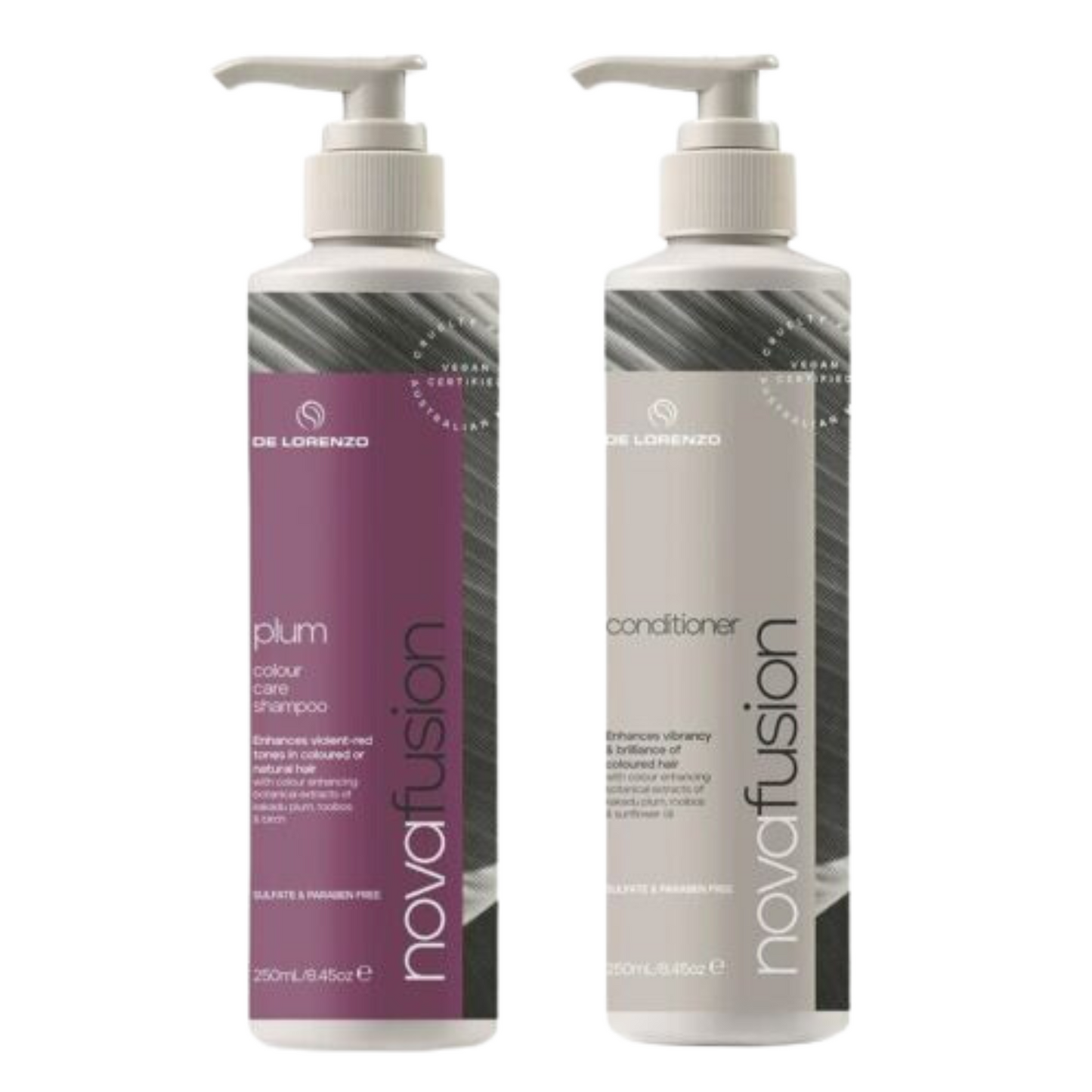 DELORENZO NOVAFUSION PLUM SHAMPOO AND CONDITIONER