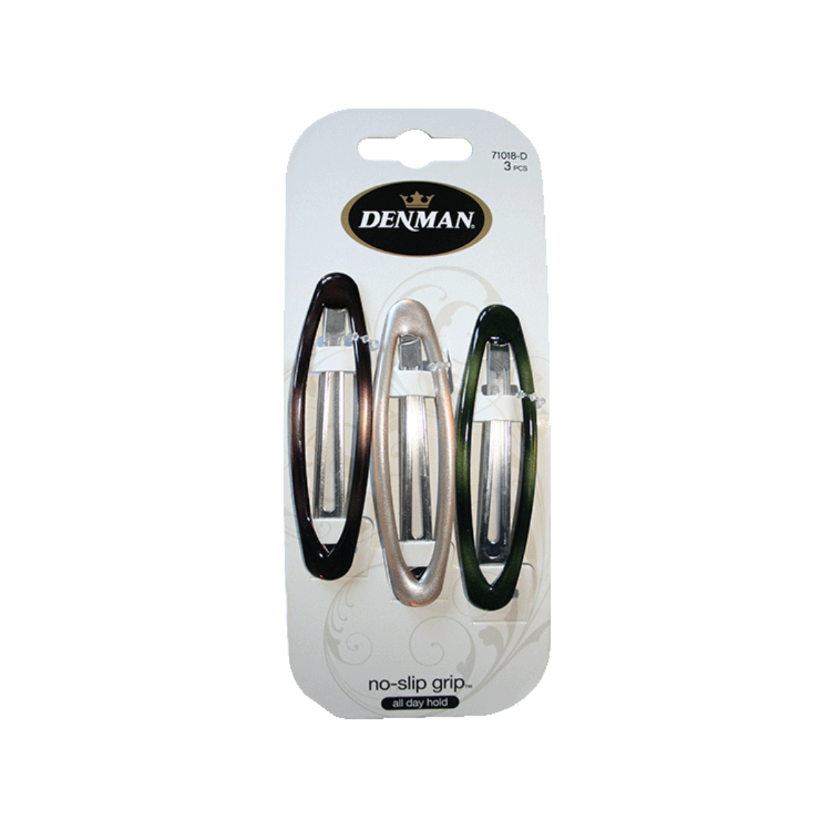 DENMAN NO SLIP OVAL CLIPS 8CM 3 PACK