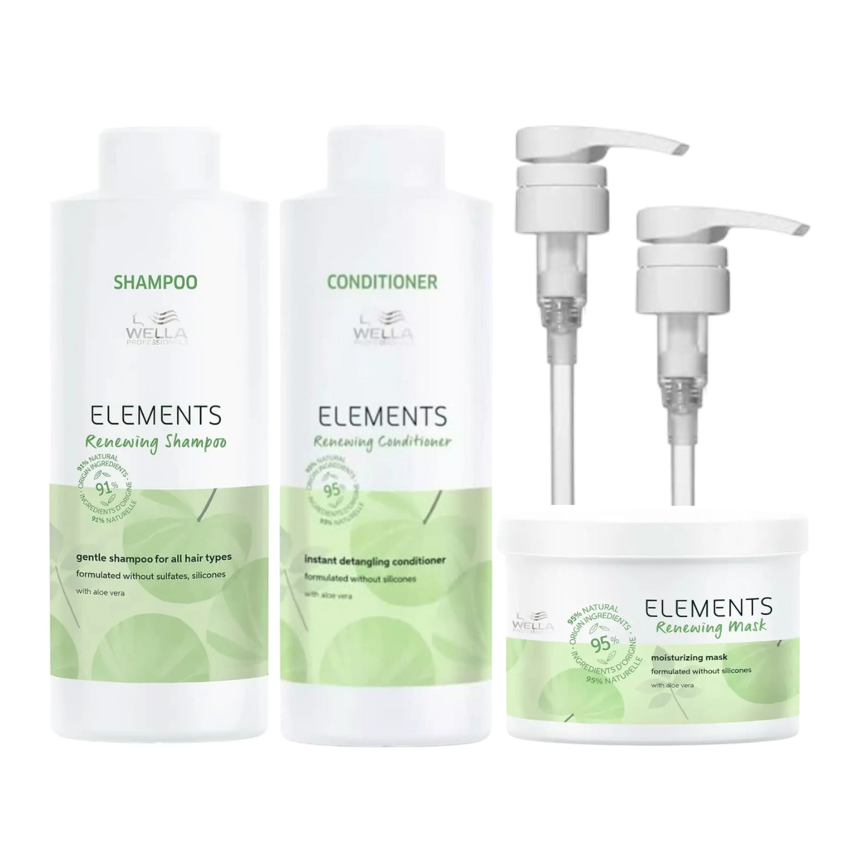 WELLA ELEMENTS RENEWING SHAMPOO AND CONDITIONER AND MASK