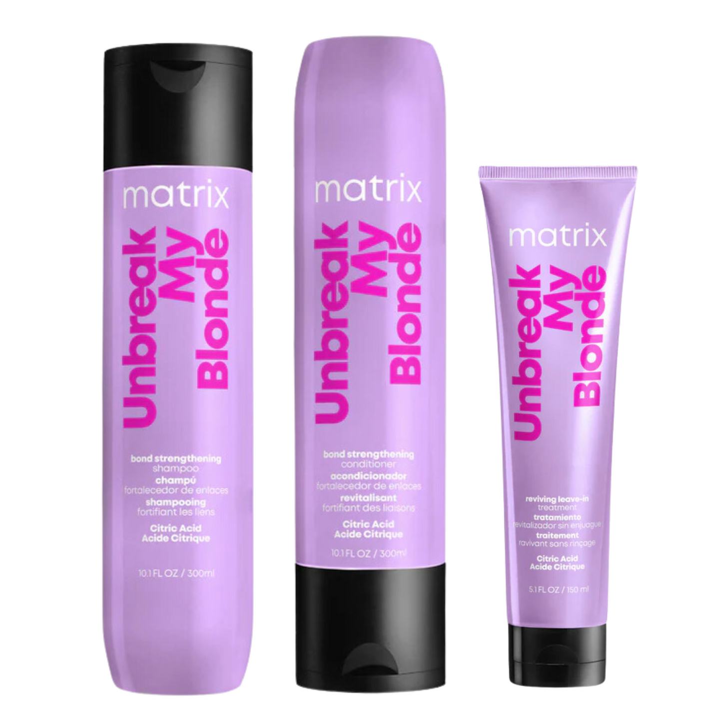 MATRIX TOTAL RESULTS UNBREAK MY BLONDE SHAMPOO, CONDITIONER AND TREATMENT