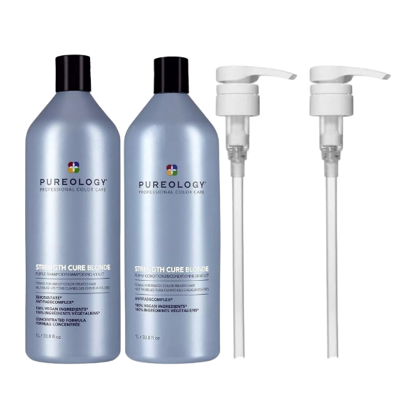 PUREOLOGY STRENGTH CURE BLONDE SHAMPOO AND CONDITIONER