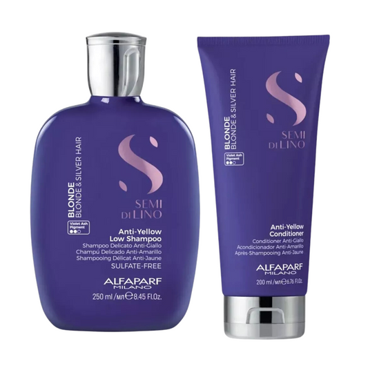 ALFAPARF SEMI DI LINO ANTI YELLOW LOW SHAMPOO AND CONDITIONER