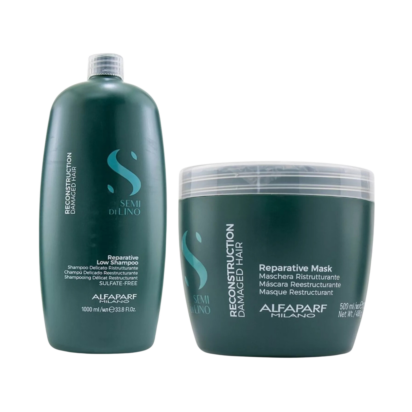 ALFAPARF SEMI DI LINO REPARATIVE LOW SHAMPOO AND MASK