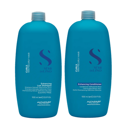 ALFAPARF SEMI DI LINO SHAPE CURLS ENHANCING LOW SHAMPOO AND CONDITIONER