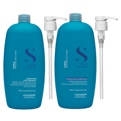 ALFAPARF SEMI DI LINO SHAPE CURLS ENHANCING LOW SHAMPOO AND CONDITIONER