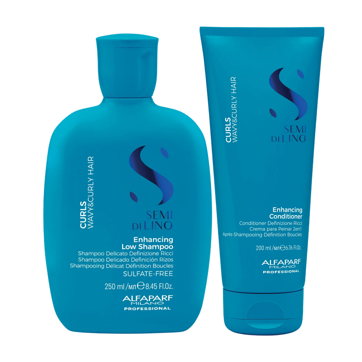 ALFAPARF SEMI DI LINO SHAPE CURLS ENHANCING LOW SHAMPOO AND CONDITIONER
