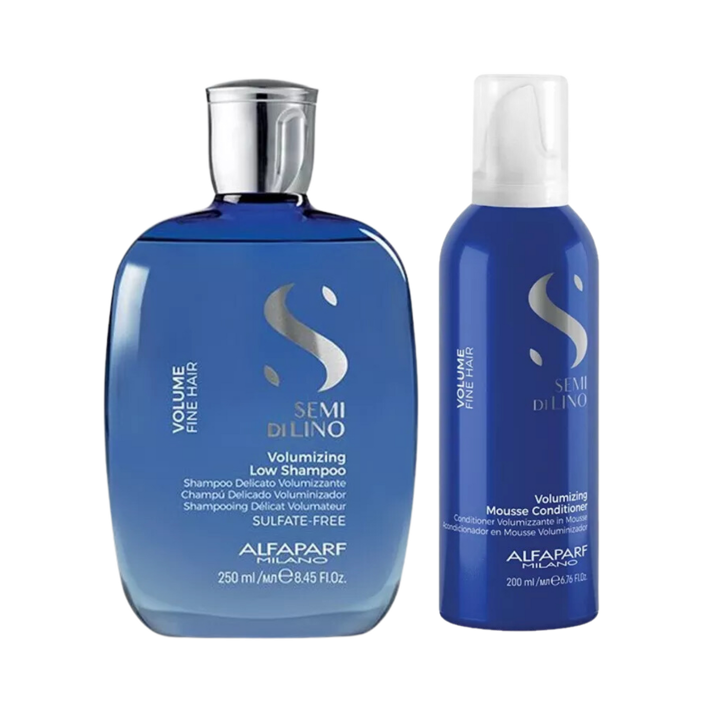 ALFAPARF SEMI DI LINO VOLUMIZING LOW SHAMPOO AND MOUSSE CONDITIONER