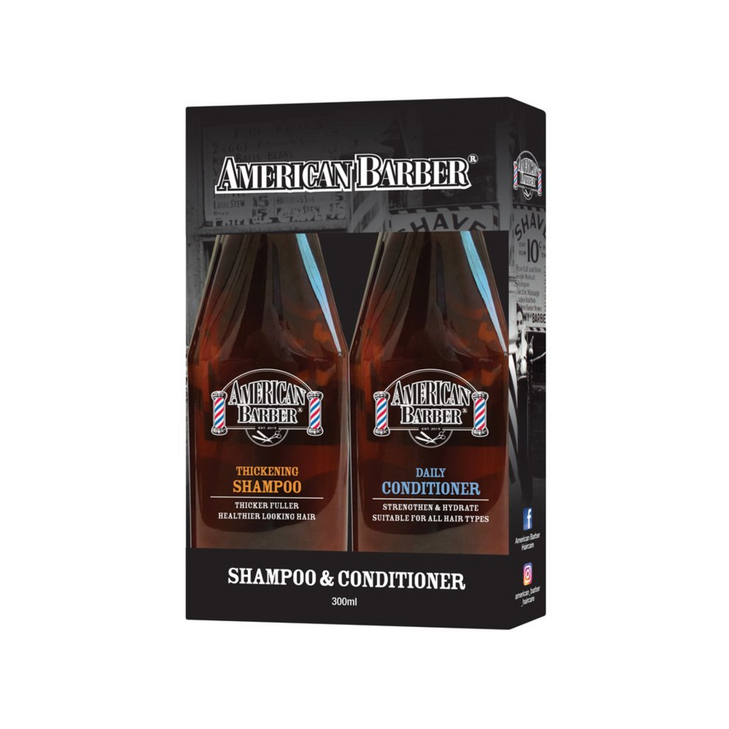 AMERICAN BARBER THICKENING SHAMPOO AND CONDITIONER