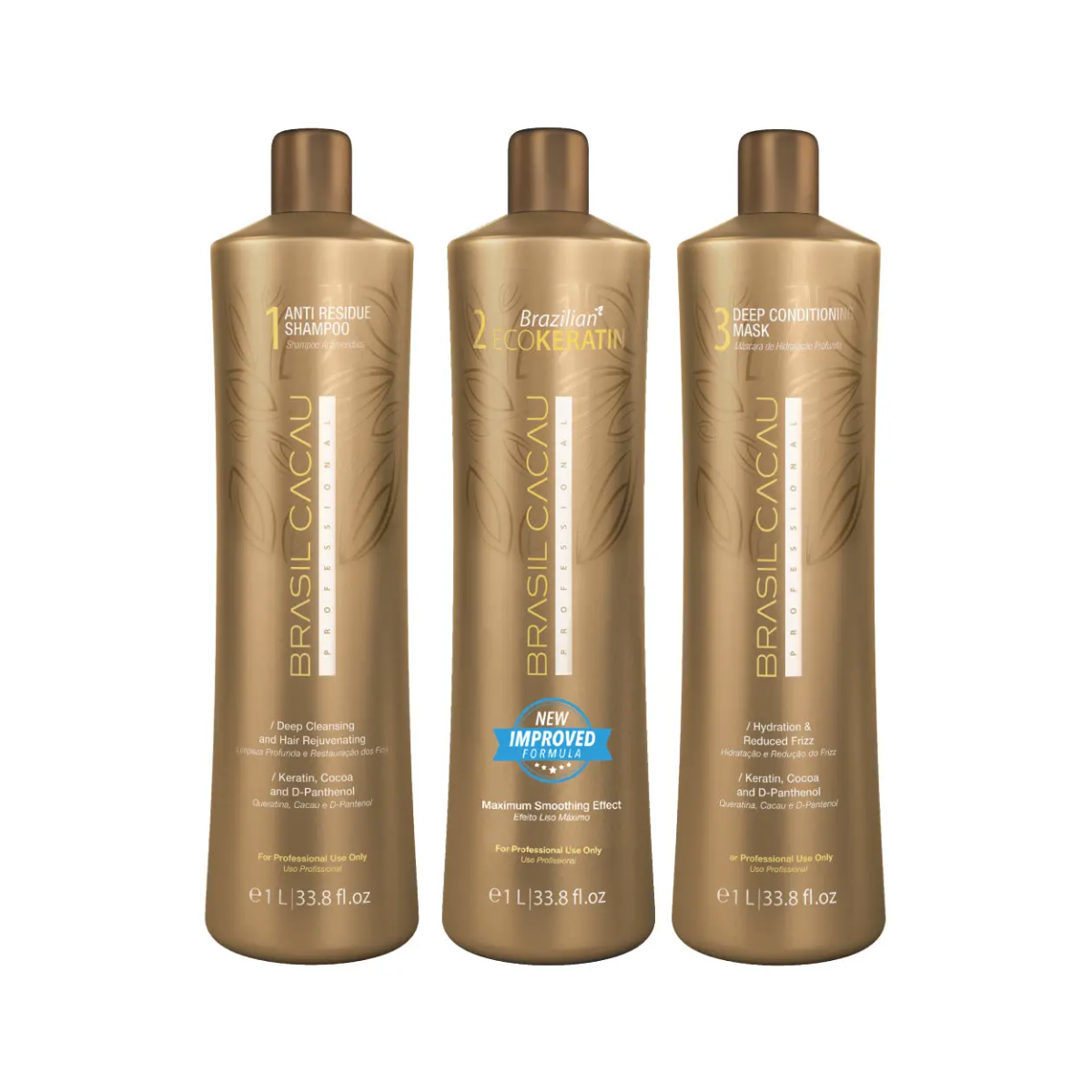 BRASIL CACAU COKERATIN TREATMENT KIT STEP 1, 2, 3