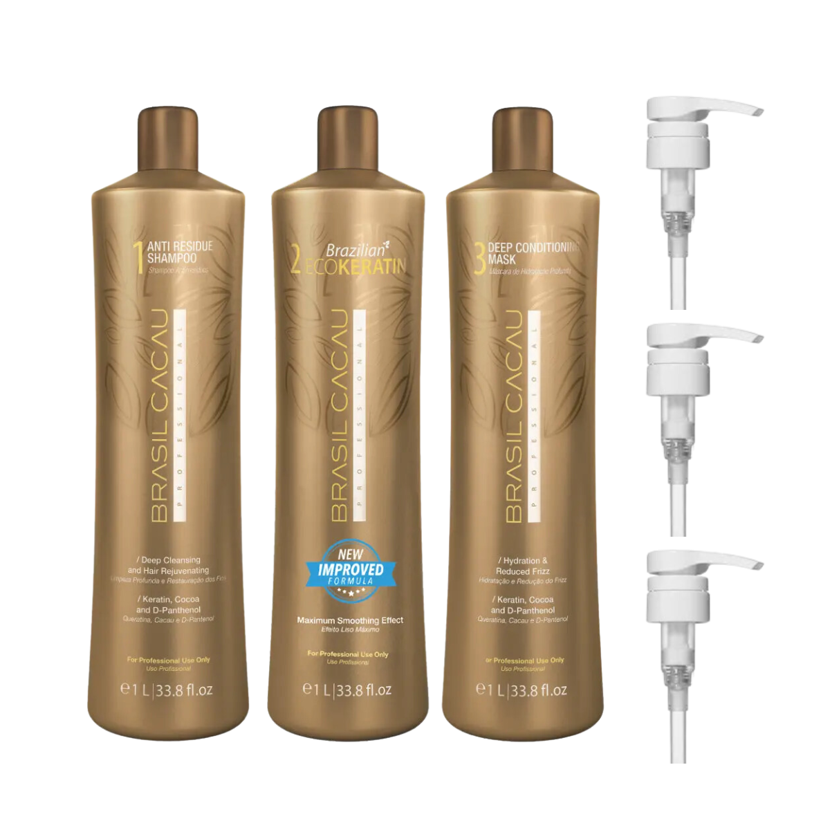 BRASIL CACAU COKERATIN TREATMENT KIT STEP 1, 2, 3
