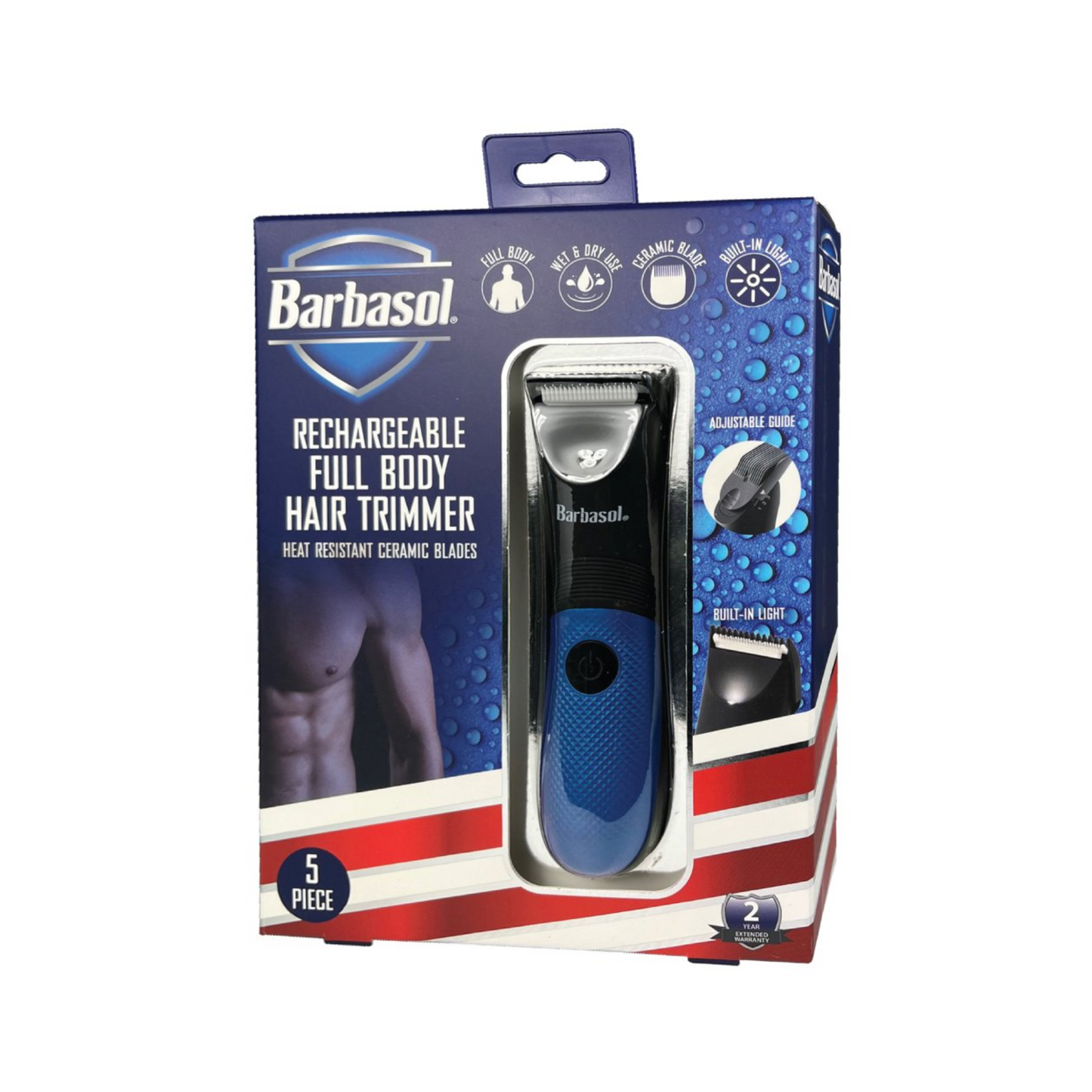 BARBASOL RECHARGEABLE FULL BOBY HAIR TRIMMER