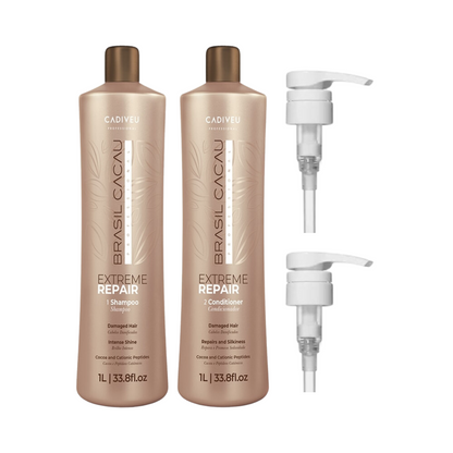 BRASIL CACAU EXTREME REPAIR SHAMPOO AND CONDITIONER