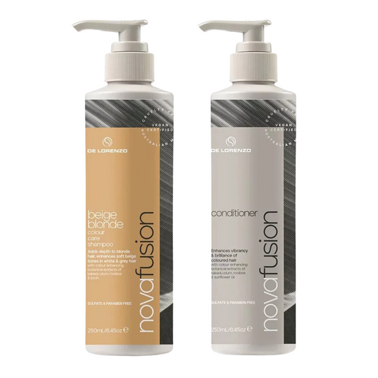 DELORENZO NOVAFUSION BEIGE BLONDE SHAMPOO AND CONDITIONER