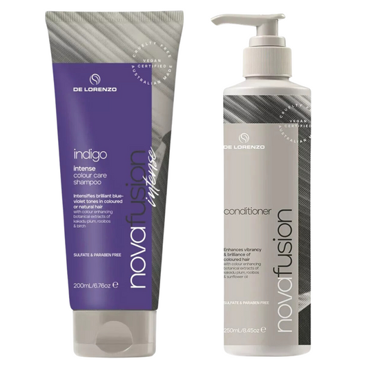 DELORENZO NOVAFUSION INTENSE INDIGO SHAMPOO AND CONDITIONER