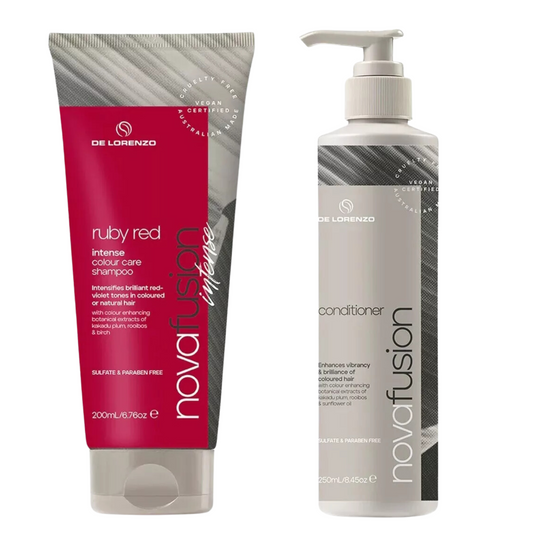 DELORENZO NOVAFUSION INTENSE RUBY RED SHAMPOO AND CONDITIONER