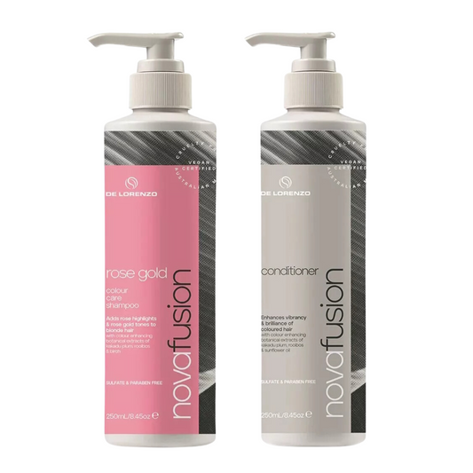 DELORENZO NOVAFUSION ROSE GOLD SHAMPOO AND CONDITIONER