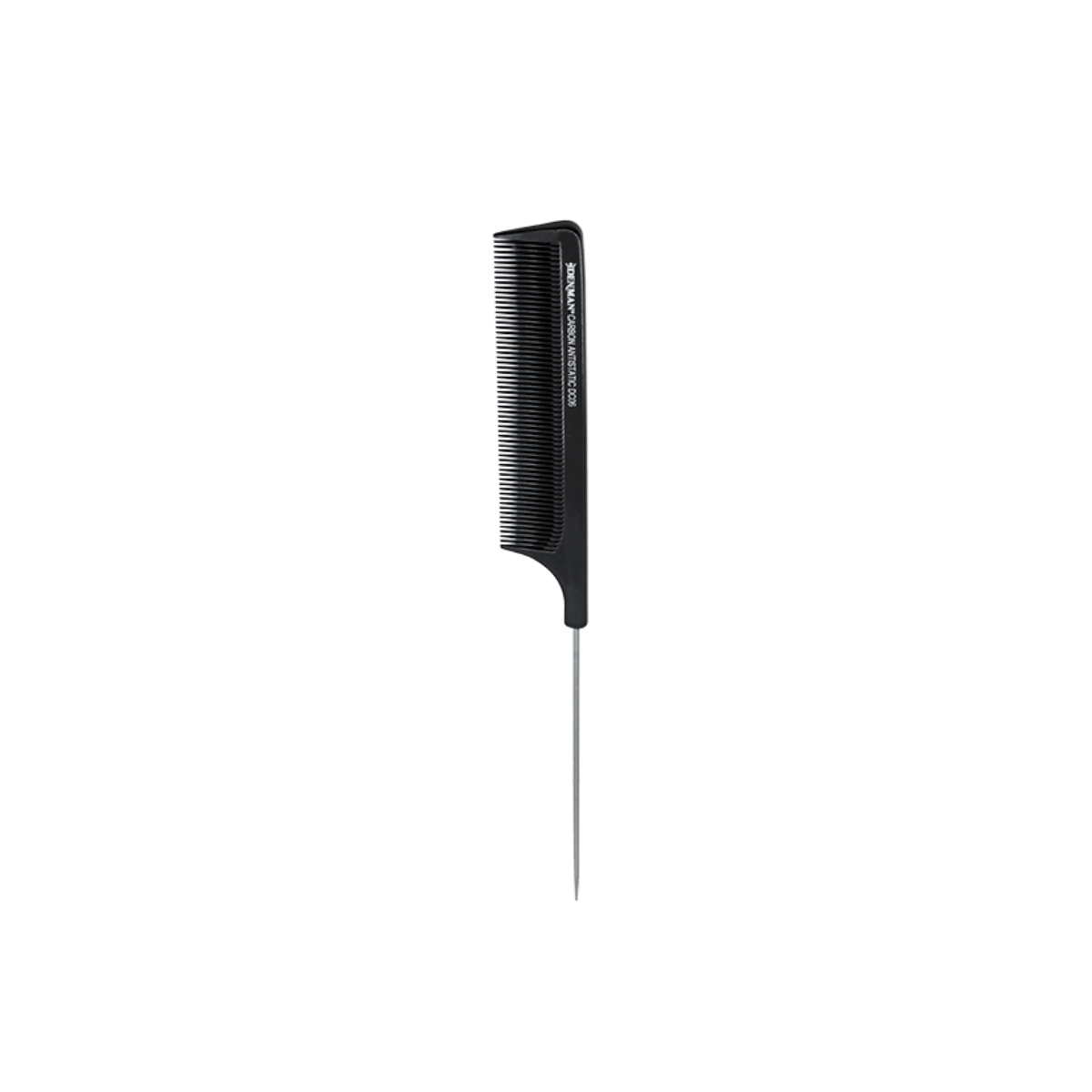 DENMAN DC06 ANTI-STATIC PINTAIL CARBON METAL HANDLE 216MM BLACK COMB