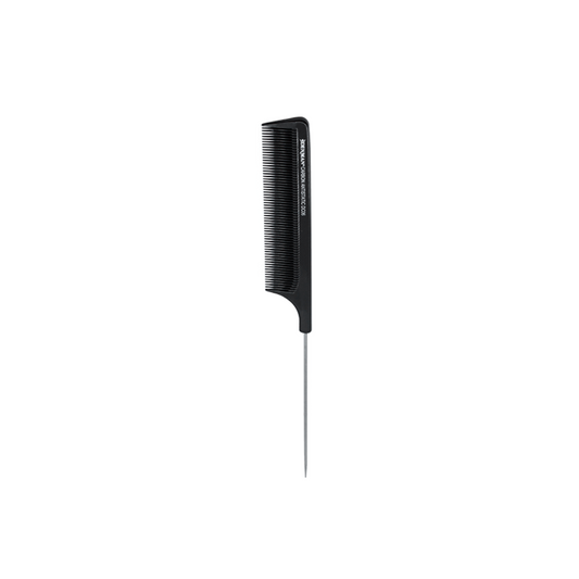 DENMAN DC06 ANTI-STATIC PINTAIL CARBON METAL HANDLE 216MM BLACK COMB