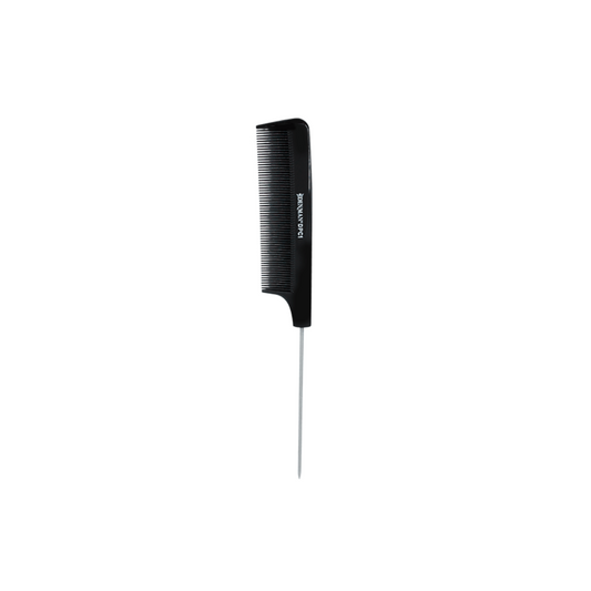 DENMAN DPC1 PRECISION PIN TAIL METAL HANDLE 213MM BLACK COMB