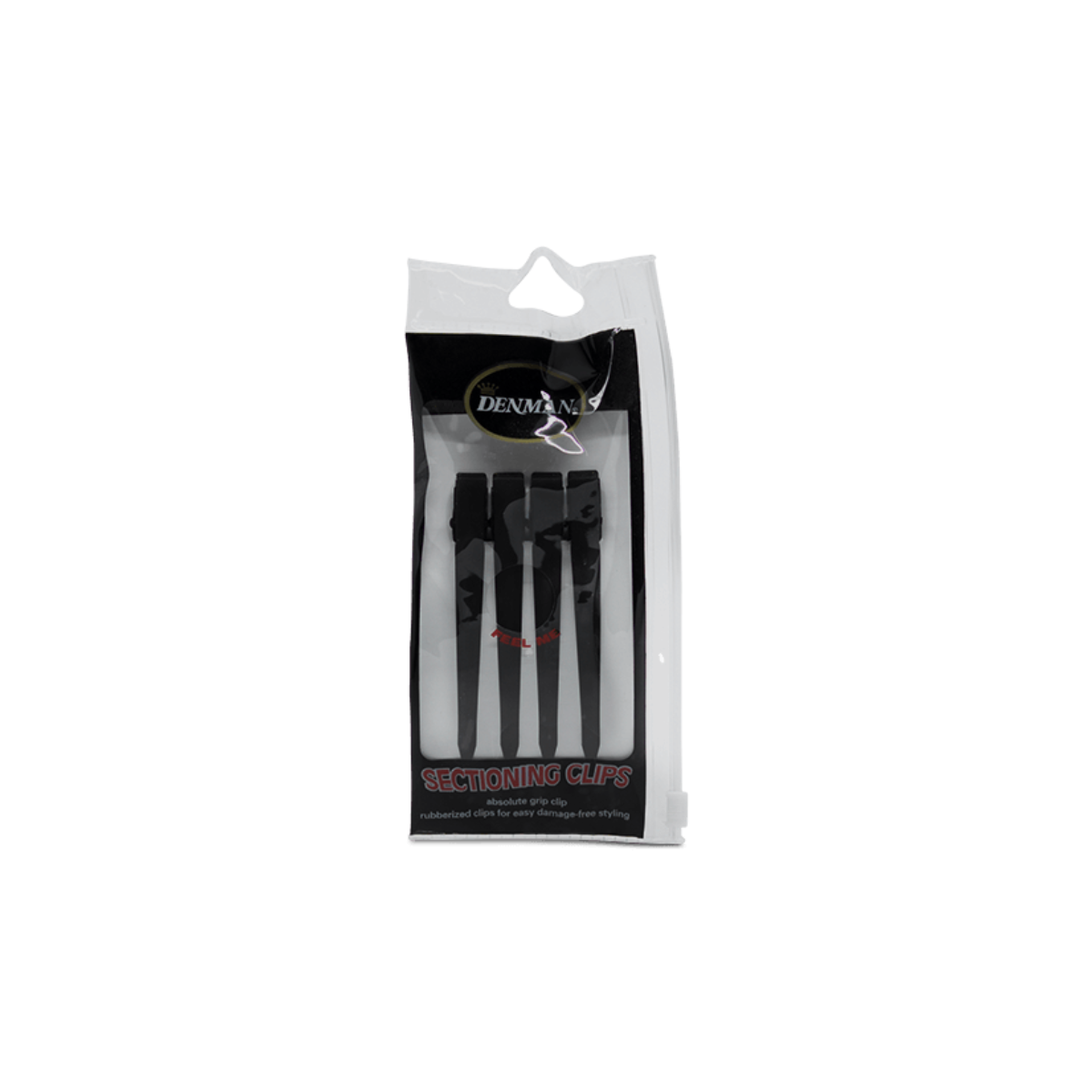 DENMAN DUCK BILL BLACK SECTIONING RUBBER COATED CLIPS 4 PACK