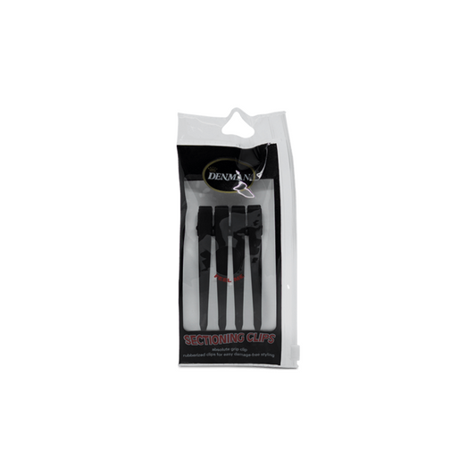 DENMAN DUCK BILL BLACK SECTIONING RUBBER COATED CLIPS 4 PACK
