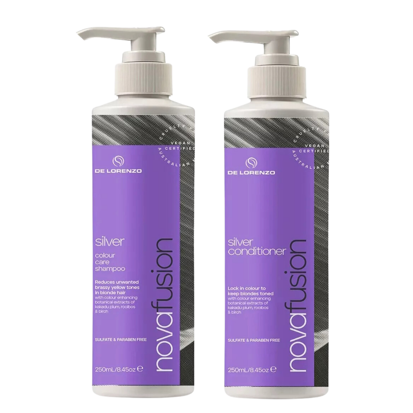 DE LORENZO NOVAFUSION SILVER SHAMPOO AND CONDITIONER