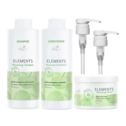 WELLA ELEMENTS RENEWING SHAMPOO AND CONDITIONER AND MASK