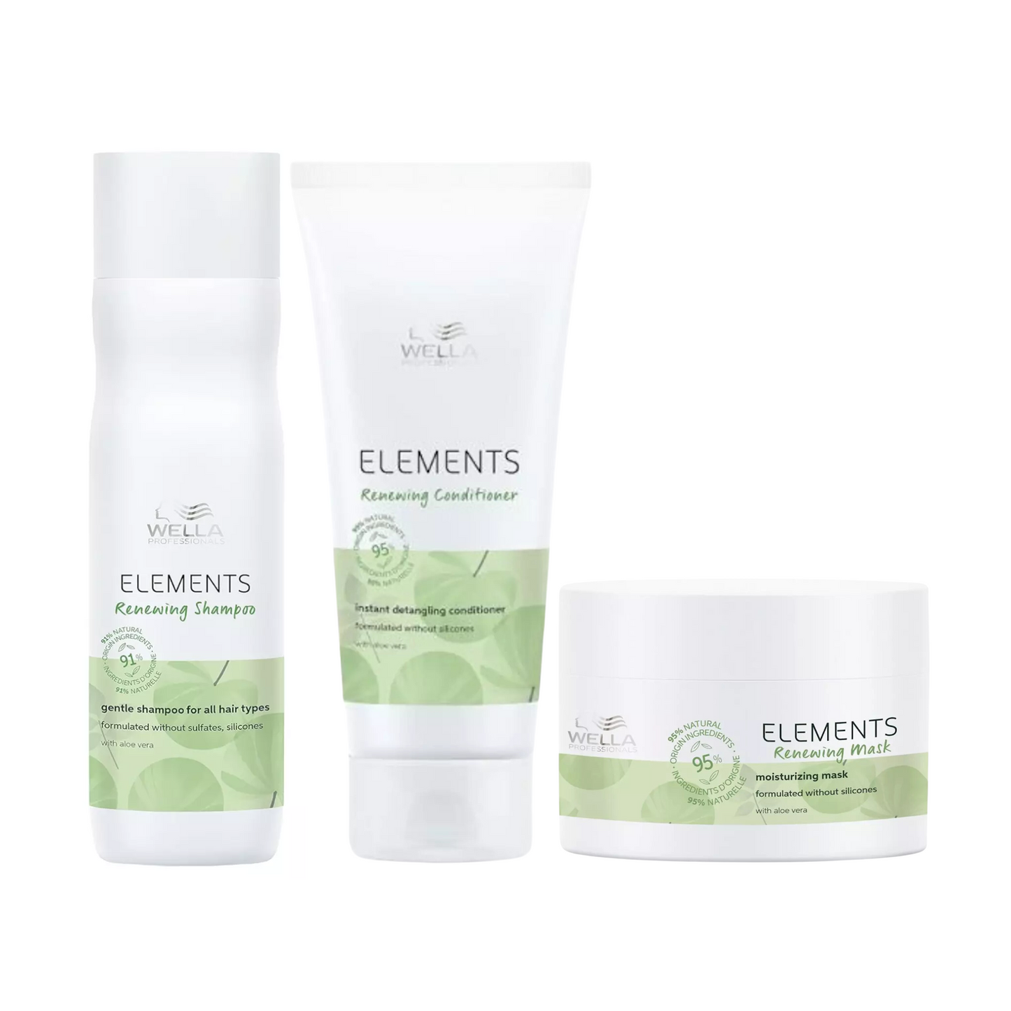 WELLA ELEMENTS RENEWING SHAMPOO AND CONDITIONER AND MASK