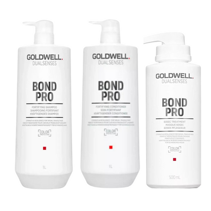 GOLDWELL BOND PRO FORTIFYING SHAMPOO CONDITIONER AND TREATMENT