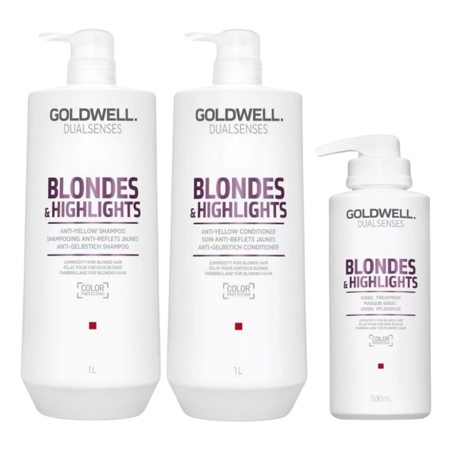 GOLDWELL DUALSENSES BLONDE & HIGHLIGHTS SHAMPOO, CONDITIONER AND TREATMENT