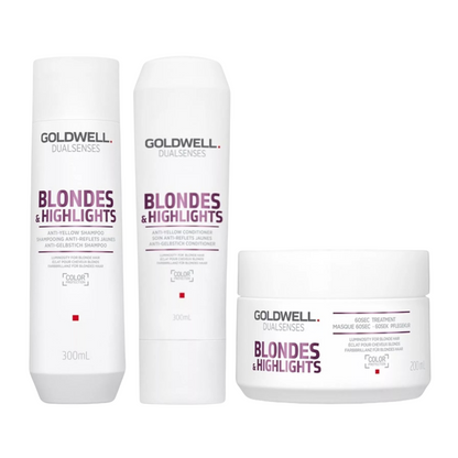 GOLDWELL DUALSENSES BLONDE & HIGHLIGHTS SHAMPOO, CONDITIONER AND TREATMENT