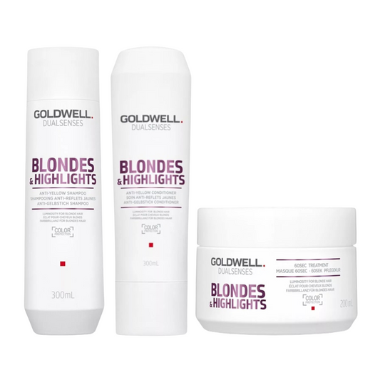 GOLDWELL DUALSENSES BLONDE & HIGHLIGHTS SHAMPOO, CONDITIONER AND TREATMENT