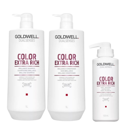 GOLDWELL DUALSENSES COLOR EXTRA RICH SHAMPOO, CONDITIONER AND TREATMENT