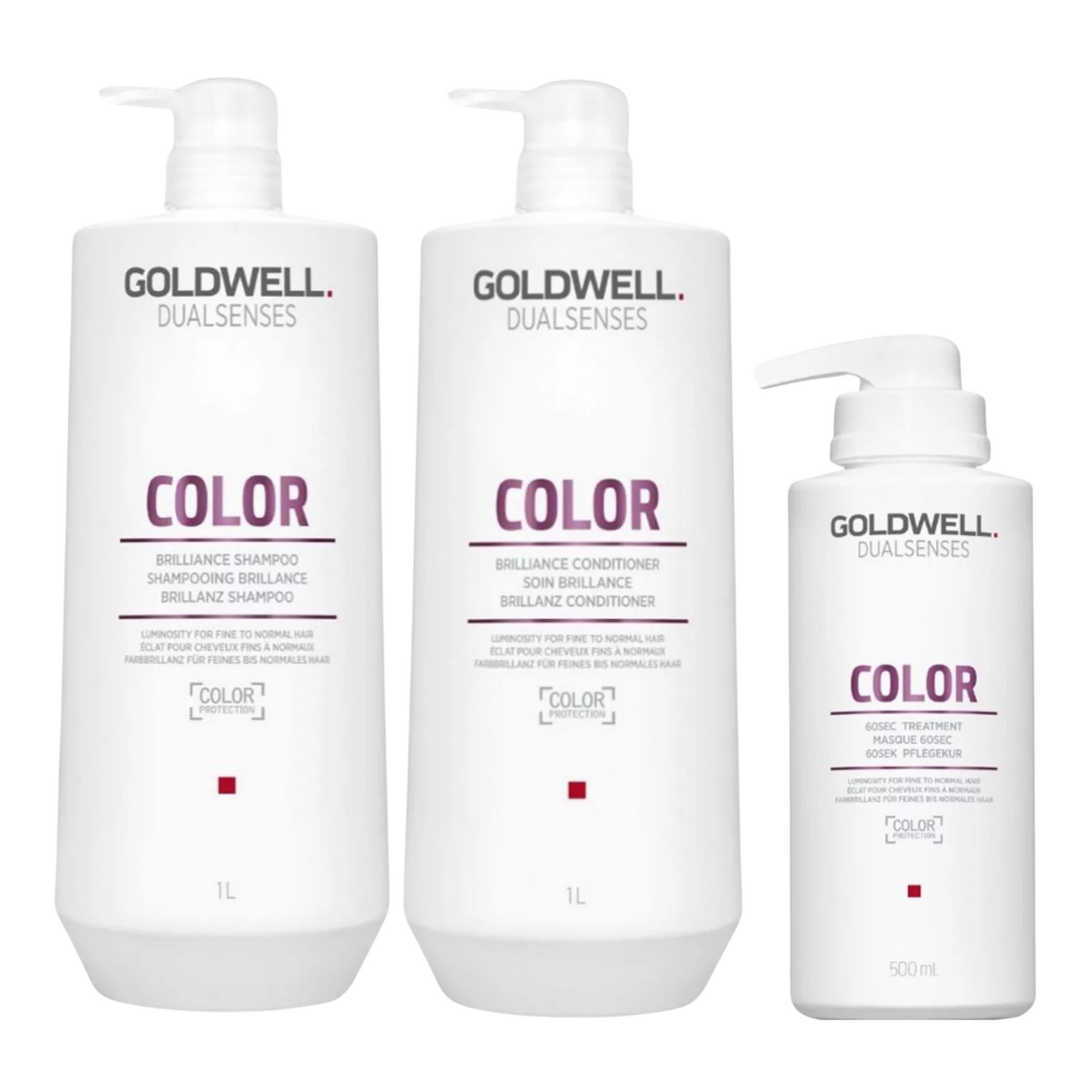 GOLDWELL DUALSENSES COLOR BRILLIANCE SHAMPOO, CONDITIONER AND TREATMENT