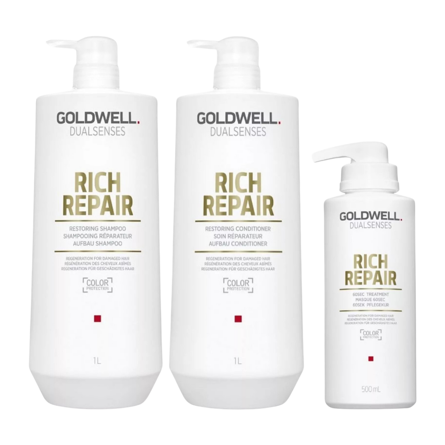 GOLDWELL DUALSENSES RICH REPAIR SHAMPOO, CONDITIONER AND TREATMENT