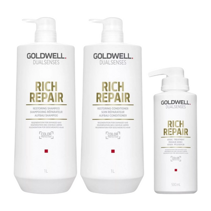 GOLDWELL DUALSENSES RICH REPAIR SHAMPOO, CONDITIONER AND TREATMENT