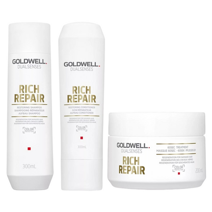 GOLDWELL DUALSENSES RICH REPAIR SHAMPOO, CONDITIONER AND TREATMENT