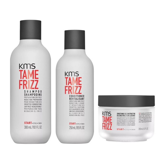 KMS TAME FRIZZ SHAMPOO, CONDITIONER AND TREATMENT