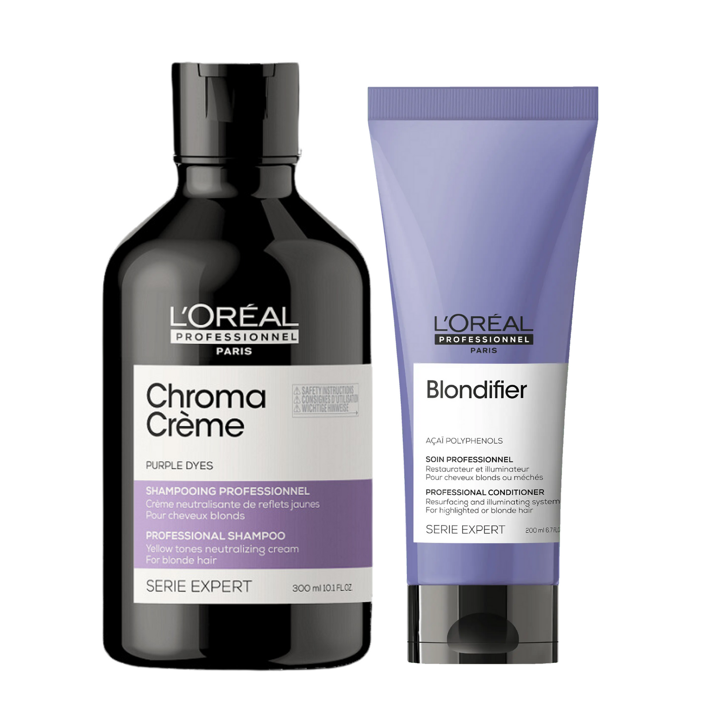 L'OREAL CHROMA CREME PURPLE DYES SHAMPOO AND BLONDIFIER CONDITIONER