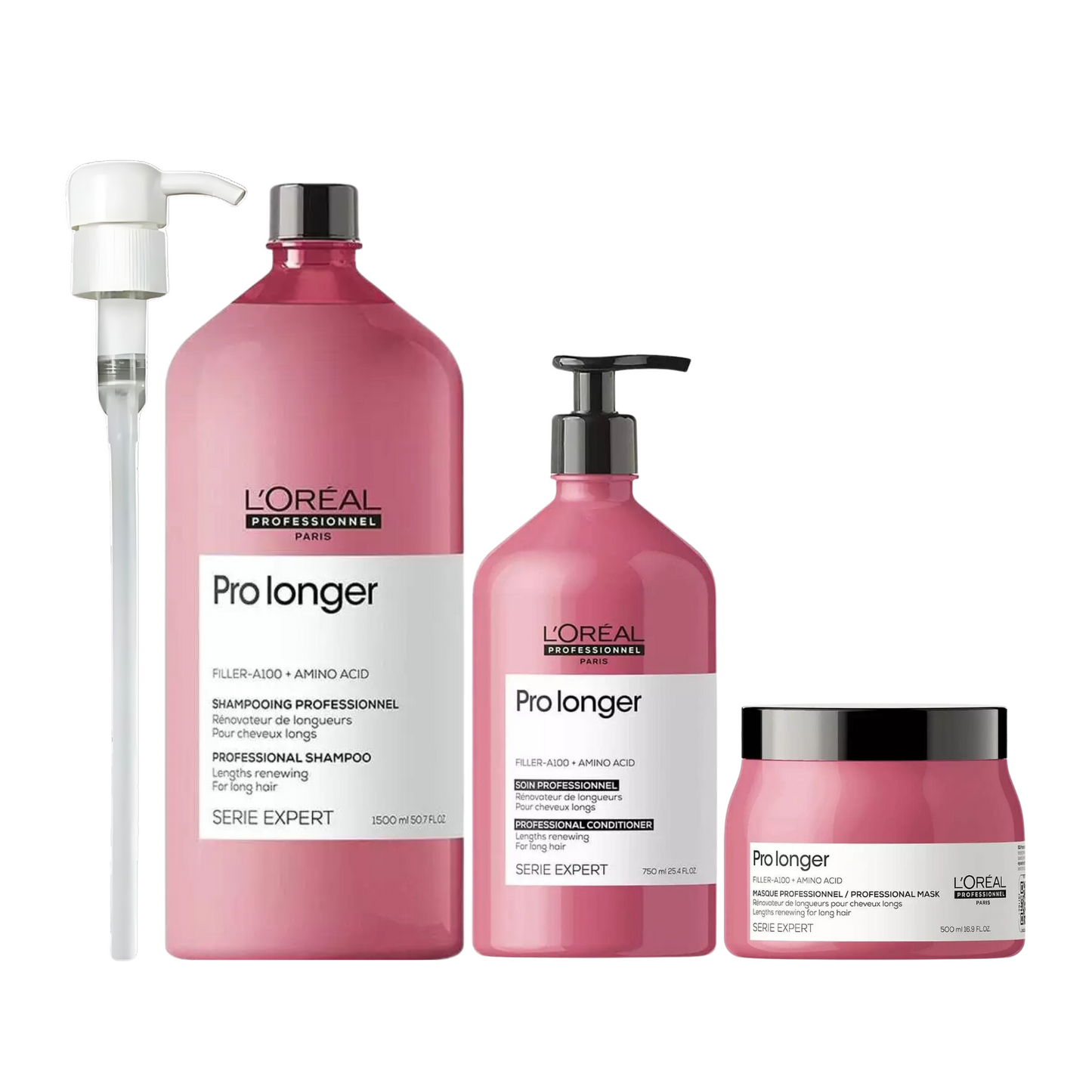 L'OREAL SERIE EXPERT PRO LONGER SHAMPOO, CONDITIONER AND MASK