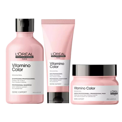 L'OREAL SERIE EXPERT VITAMINO COLOR SHAMPOO, CONDITIONER AND MASK