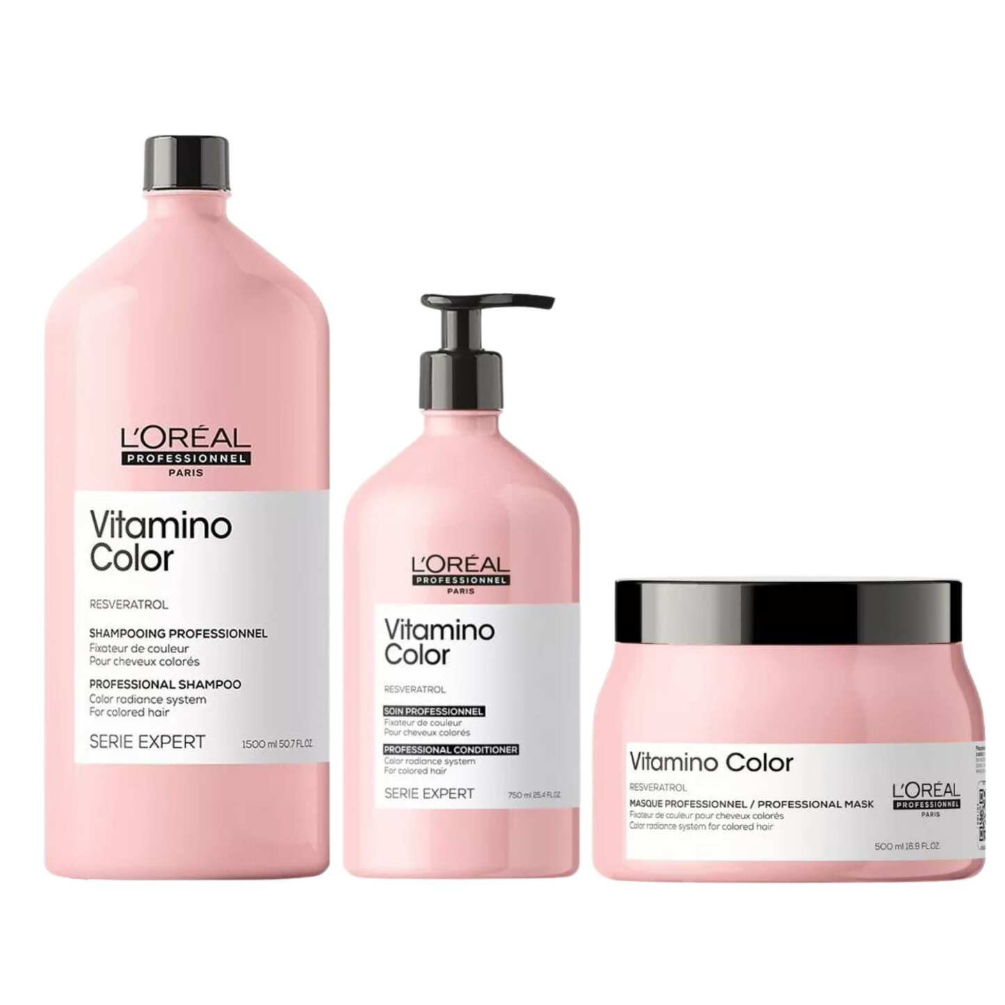 L'OREAL SERIE EXPERT VITAMINO COLOR SHAMPOO, CONDITIONER AND MASK