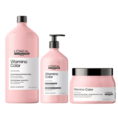 L'OREAL SERIE EXPERT VITAMINO COLOR SHAMPOO, CONDITIONER AND MASK