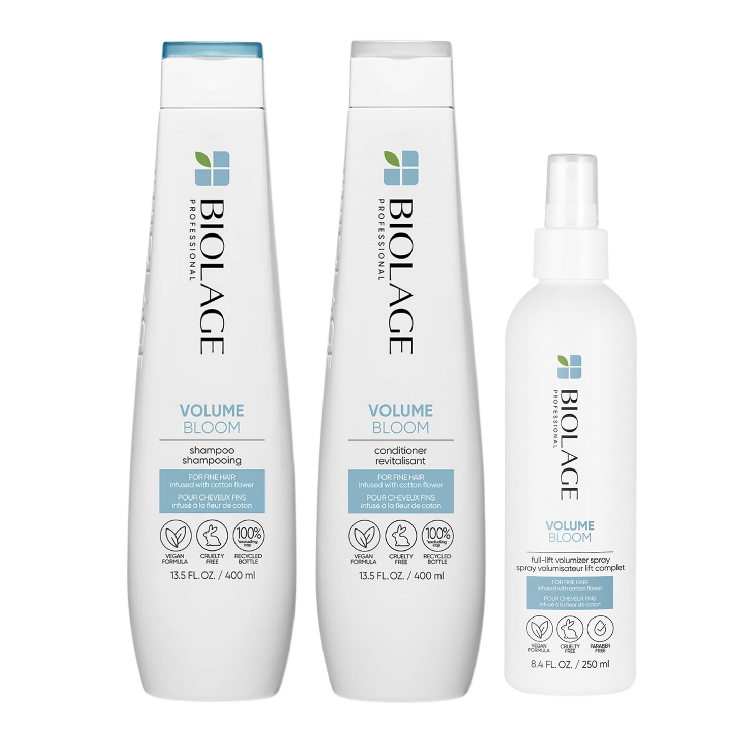 MATRIX BIOLAGE VOLUMEBLOOM SHAMPOO, CONDITIONER AND FULL-LIFT VOLUME SPRAY