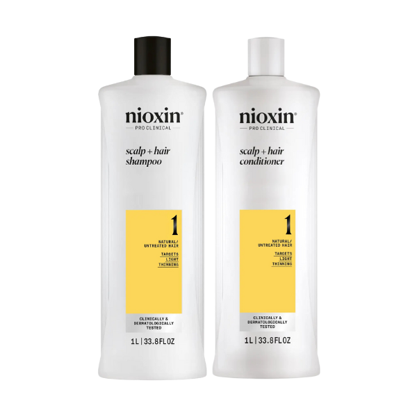NIOXIN SCALP + HAIR THICKENING SYSTEM 1 SHAMPOO & CONDITIONER