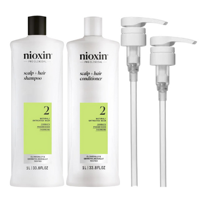 NIOXIN SCALP + HAIR THICKENING SYSTEM 2 SHAMPOO & CONDITIONER