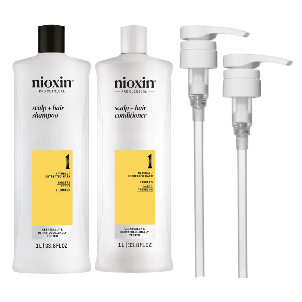 NIOXIN SCALP + HAIR THICKENING SYSTEM 1 SHAMPOO & CONDITIONER