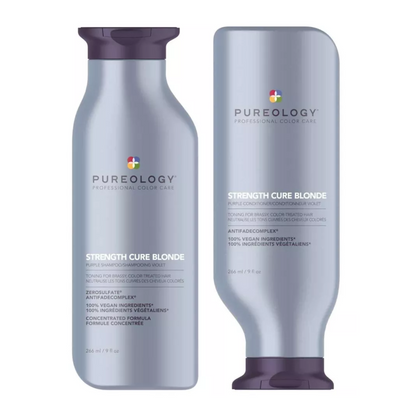 PUREOLOGY STRENGTH CURE BLONDE SHAMPOO AND CONDITIONER