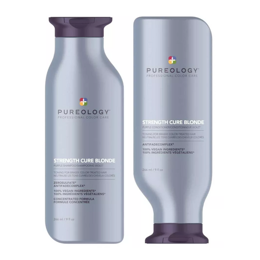 PUREOLOGY STRENGTH CURE BLONDE SHAMPOO AND CONDITIONER