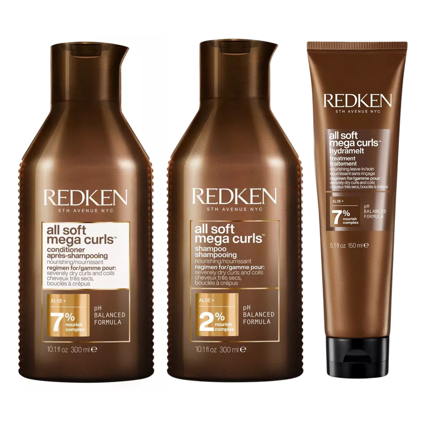 REDKEN ALL SOFT MEGA CURLS SHAMPOO, CONDITIONER AND TREATMENT